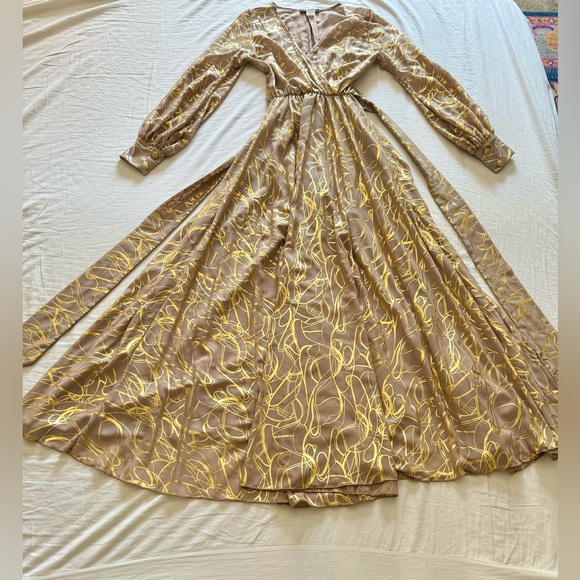 GORGEOUS 70’s INSPIRED POLYESTER WRAP DRESS MINT CONDITION SZ SM ORIG $175 - Picture 6 of 9